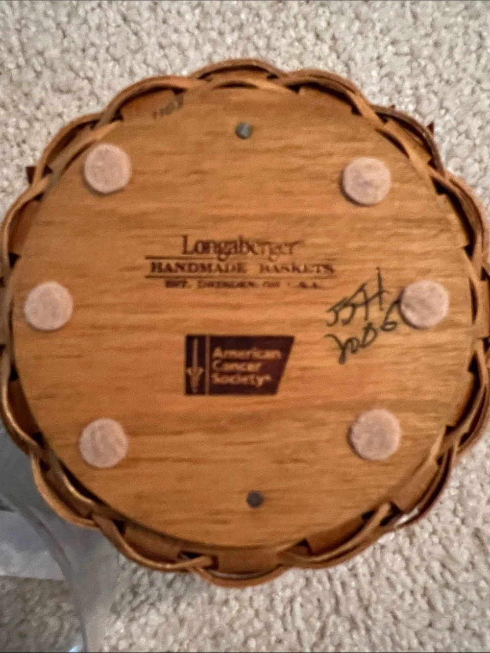 Longaberger 2006 Breast Cancer Basket and Protector -SFH